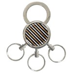 metallic stripes pattern 3-Ring Key Chain Front