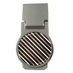 metallic stripes pattern Money Clips (Round)  Front