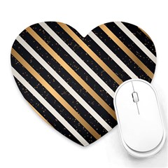 Metallic Stripes Pattern Heart Mousepads by designsbymallika