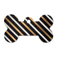 Metallic Stripes Pattern Dog Tag Bone (one Side) by designsbymallika