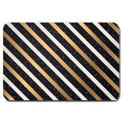 Metallic Stripes Pattern Large Doormat  by designsbymallika