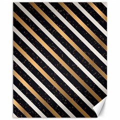 Metallic Stripes Pattern Canvas 11  X 14  by designsbymallika