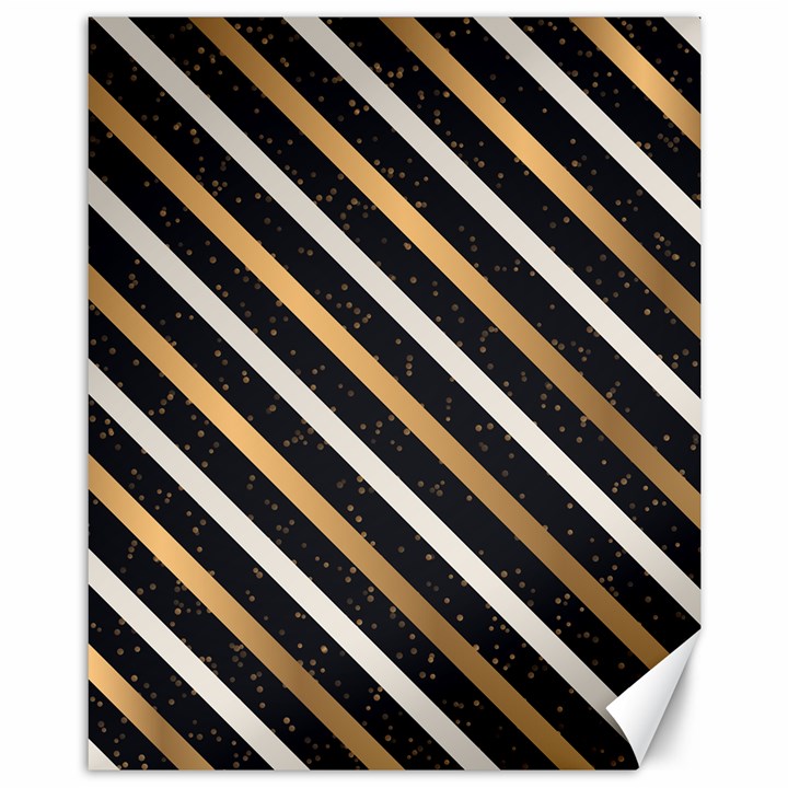 metallic stripes pattern Canvas 11  x 14 