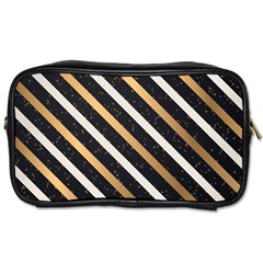 Metallic Stripes Pattern Toiletries Bag (two Sides) by designsbymallika