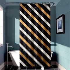 Metallic Stripes Pattern Shower Curtain 36  X 72  (stall)  by designsbymallika