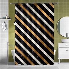 Metallic Stripes Pattern Shower Curtain 48  X 72  (small)  by designsbymallika