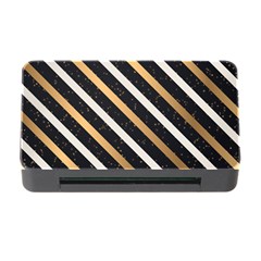 Metallic Stripes Pattern Memory Card Reader With Cf by designsbymallika