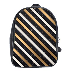 Metallic Stripes Pattern School Bag (xl) by designsbymallika