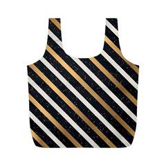 Metallic Stripes Pattern Full Print Recycle Bag (m) by designsbymallika