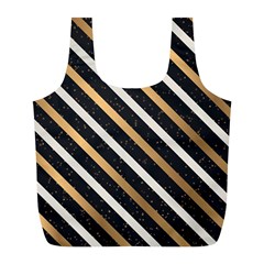 Metallic Stripes Pattern Full Print Recycle Bag (l) by designsbymallika