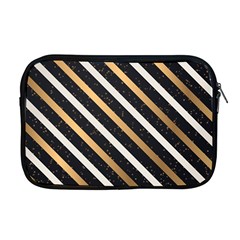 Metallic Stripes Pattern Apple Macbook Pro 17  Zipper Case by designsbymallika