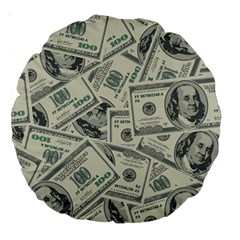 100 Dollar Bills Large 18  Premium Round Cushions by myuique