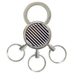 Silver Stripes Pattern 3-ring Key Chain by designsbymallika