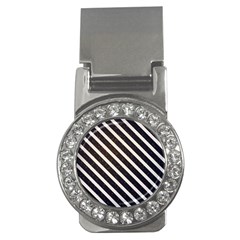 Silver Stripes Pattern Money Clips (cz)  by designsbymallika