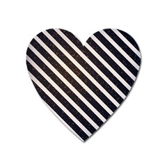 Silver Stripes Pattern Heart Magnet by designsbymallika