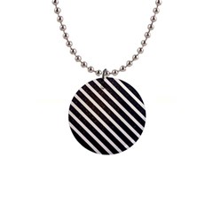 Silver Stripes Pattern 1  Button Necklace