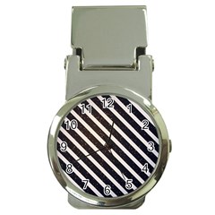 Silver Stripes Pattern Money Clip Watches by designsbymallika