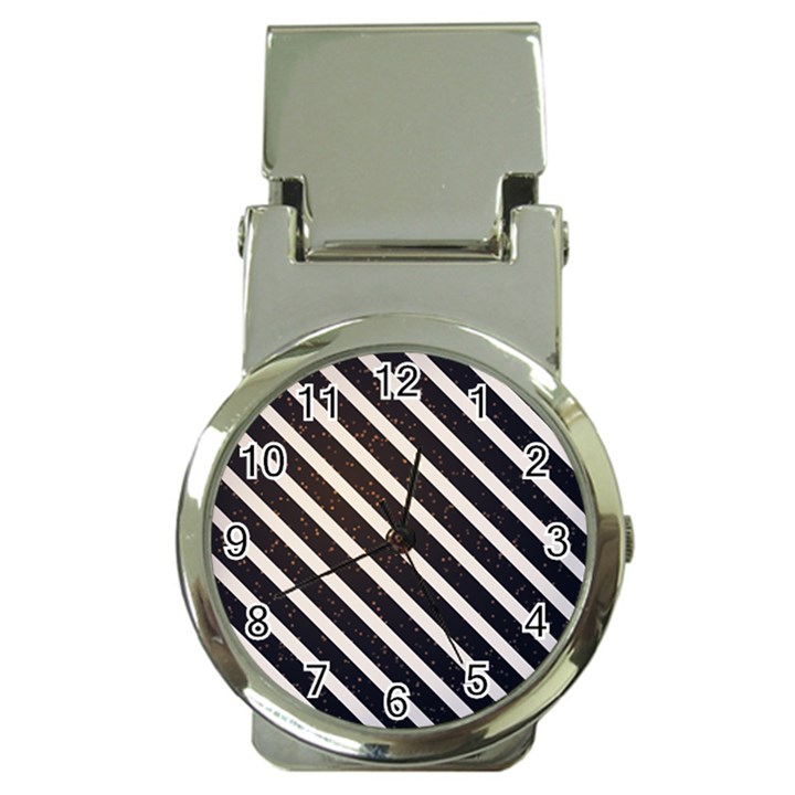 silver stripes pattern Money Clip Watches