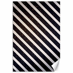 Silver Stripes Pattern Canvas 24  X 36  by designsbymallika