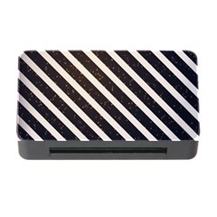 Silver Stripes Pattern Memory Card Reader With Cf by designsbymallika