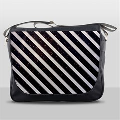 Silver Stripes Pattern Messenger Bag by designsbymallika