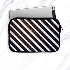 Silver Stripes Pattern Apple Ipad Mini Zipper Cases by designsbymallika