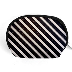 Silver Stripes Pattern Accessory Pouch (medium) by designsbymallika