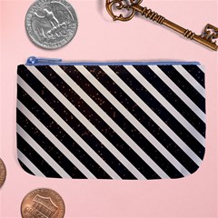 Silver Stripes Pattern Large Coin Purse by designsbymallika