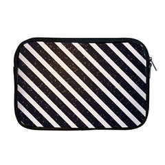 Silver Stripes Pattern Apple Macbook Pro 17  Zipper Case by designsbymallika