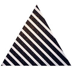 Silver Stripes Pattern Wooden Puzzle Triangle