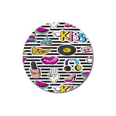 Disco Theme Magnet 3  (round) by designsbymallika