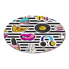 Disco Theme Oval Magnet by designsbymallika