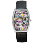 disco theme Barrel Style Metal Watch Front