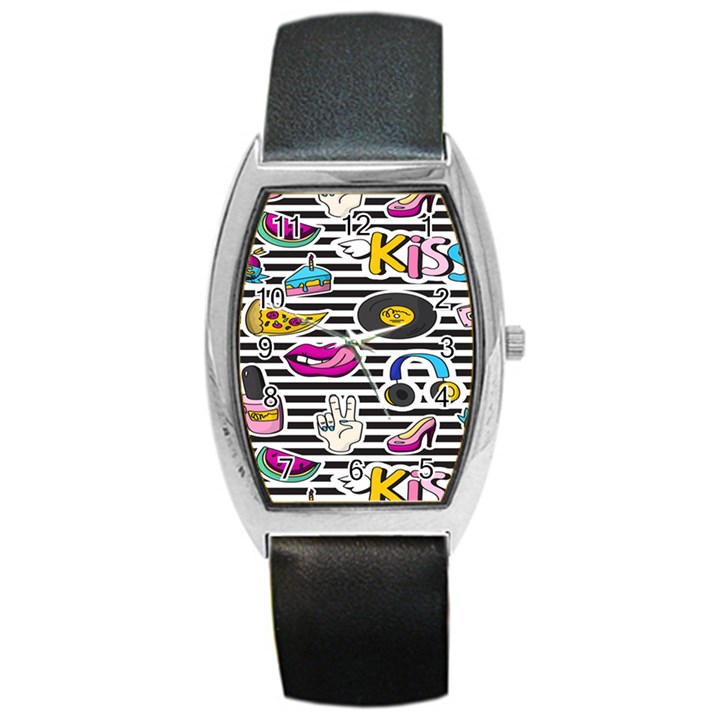 disco theme Barrel Style Metal Watch