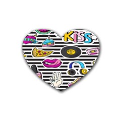 Disco Theme Heart Coaster (4 Pack)  by designsbymallika