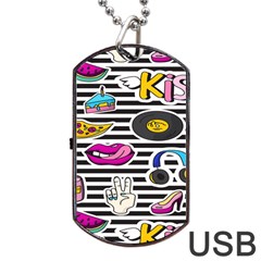 Disco Theme Dog Tag Usb Flash (one Side) by designsbymallika