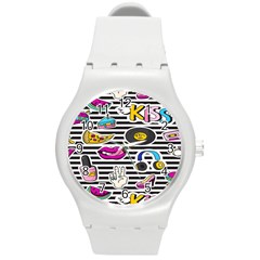 Disco Theme Round Plastic Sport Watch (m) by designsbymallika