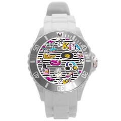 Disco Theme Round Plastic Sport Watch (l) by designsbymallika