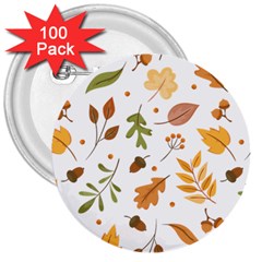 Autumn Love 3  Buttons (100 Pack)  by designsbymallika