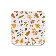 Autumn Love Rubber Square Coaster (4 Pack)  by designsbymallika