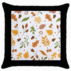 Autumn Love Throw Pillow Case (black) by designsbymallika