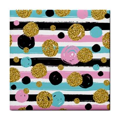 Stripes Pattern Tile Coaster by designsbymallika