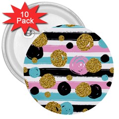 Stripes Pattern 3  Buttons (10 Pack)  by designsbymallika