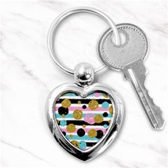 Stripes Pattern Key Chain (heart) by designsbymallika