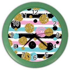 Stripes Pattern Color Wall Clock by designsbymallika