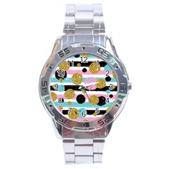 Stripes Pattern Stainless Steel Analogue Watch by designsbymallika