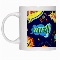 Bada Boom Pattern White Mugs by designsbymallika