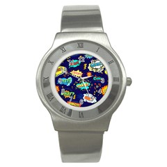 Bada Boom Pattern Stainless Steel Watch by designsbymallika