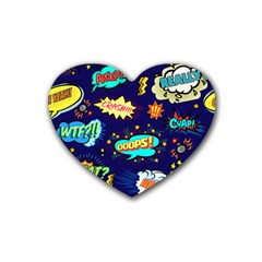 Bada Boom Pattern Heart Coaster (4 Pack)  by designsbymallika