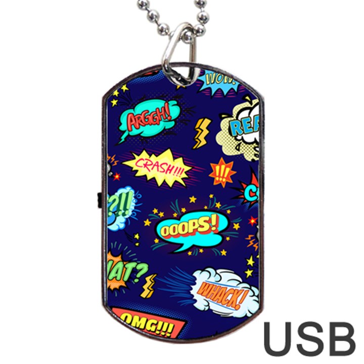 bada boom pattern Dog Tag USB Flash (One Side)